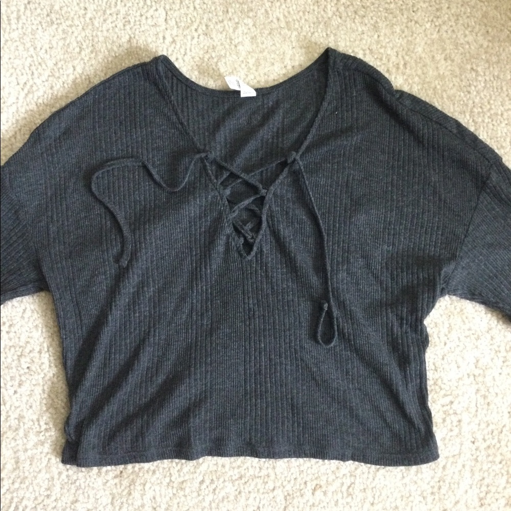 Alo gray crop top